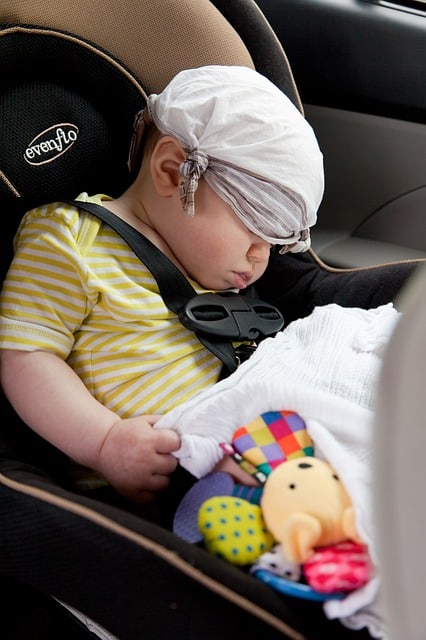 sleeping baby in car seat