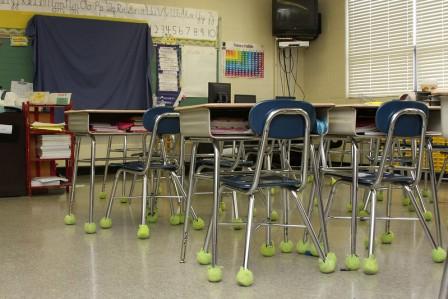 why do teachers put tennis balls on chairs